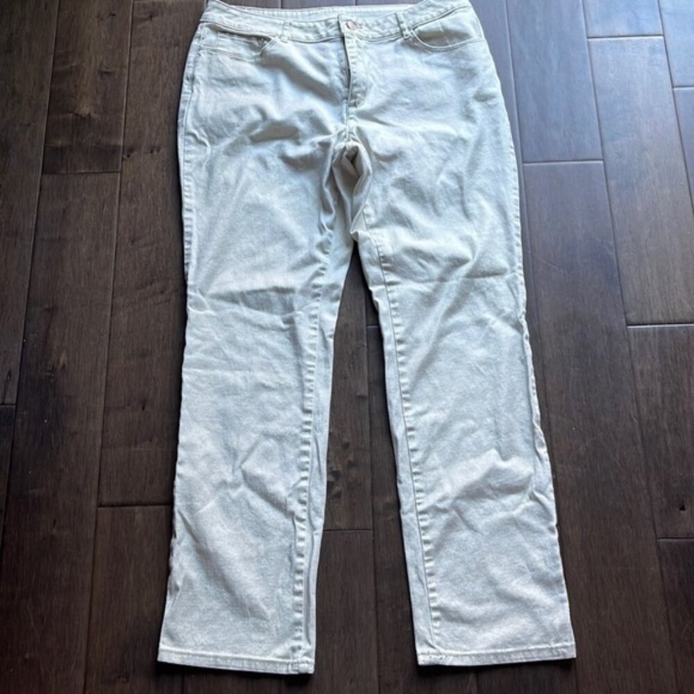 Liz Claiborne stretch straight leg  simmer Jeanscreamsize 12​​​